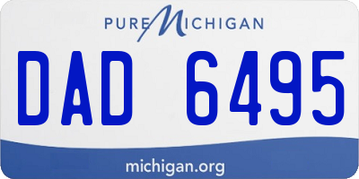 MI license plate DAD6495