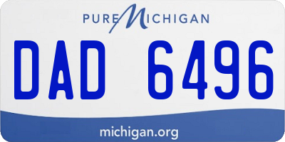 MI license plate DAD6496
