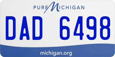 MI license plate DAD6498