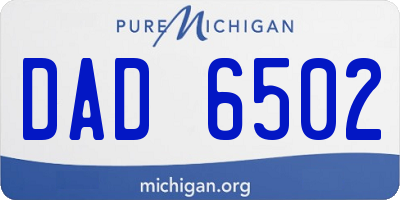 MI license plate DAD6502