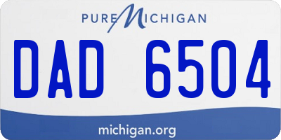MI license plate DAD6504