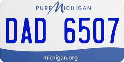 MI license plate DAD6507