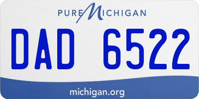 MI license plate DAD6522