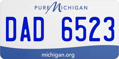 MI license plate DAD6523