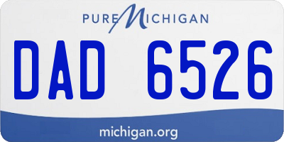 MI license plate DAD6526