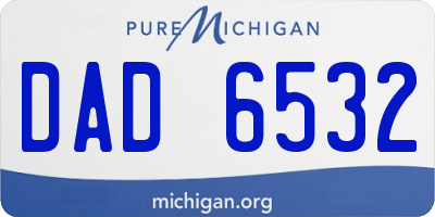 MI license plate DAD6532