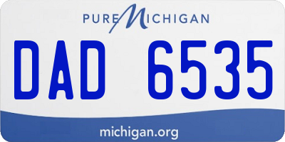 MI license plate DAD6535