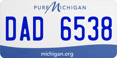 MI license plate DAD6538