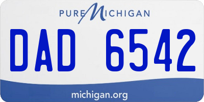 MI license plate DAD6542