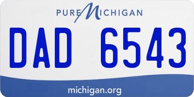 MI license plate DAD6543