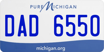 MI license plate DAD6550
