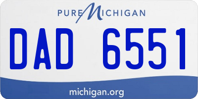MI license plate DAD6551