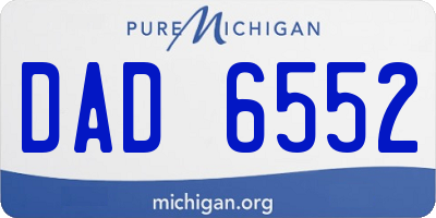 MI license plate DAD6552