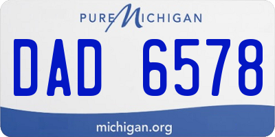 MI license plate DAD6578