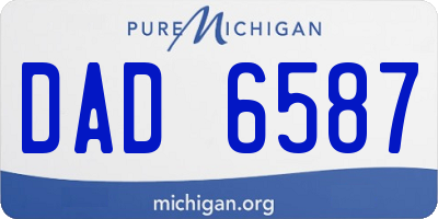 MI license plate DAD6587