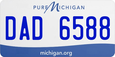 MI license plate DAD6588