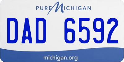 MI license plate DAD6592