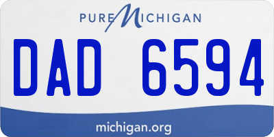 MI license plate DAD6594