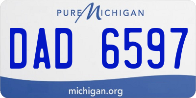 MI license plate DAD6597