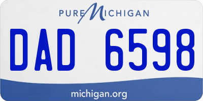 MI license plate DAD6598