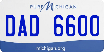 MI license plate DAD6600