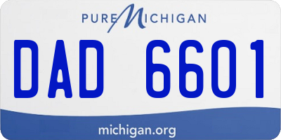 MI license plate DAD6601