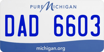 MI license plate DAD6603