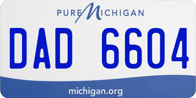 MI license plate DAD6604