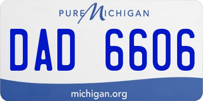 MI license plate DAD6606