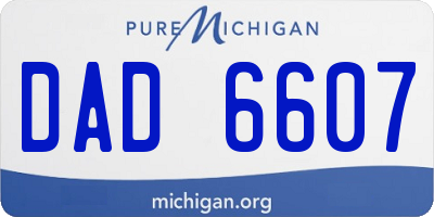 MI license plate DAD6607