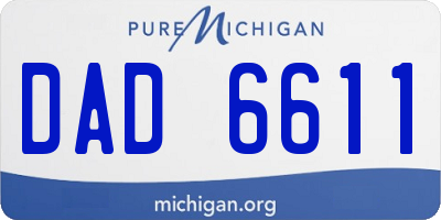 MI license plate DAD6611