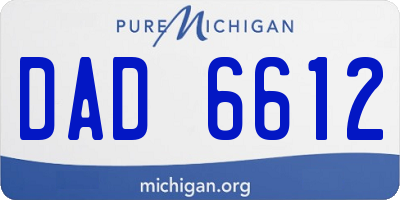 MI license plate DAD6612