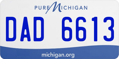 MI license plate DAD6613