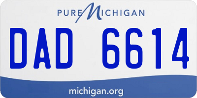 MI license plate DAD6614
