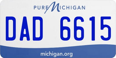 MI license plate DAD6615