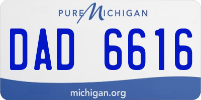 MI license plate DAD6616