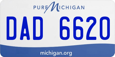 MI license plate DAD6620