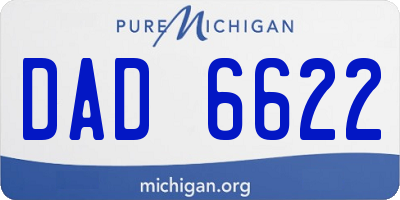 MI license plate DAD6622