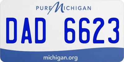 MI license plate DAD6623