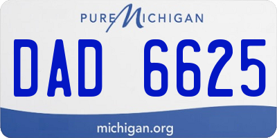 MI license plate DAD6625