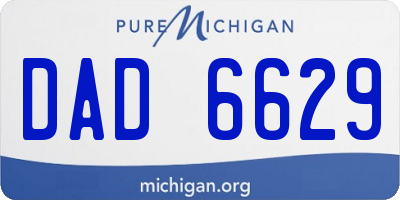 MI license plate DAD6629