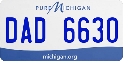 MI license plate DAD6630