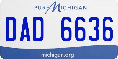 MI license plate DAD6636