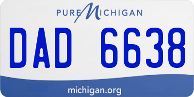 MI license plate DAD6638