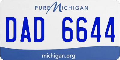 MI license plate DAD6644