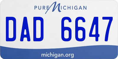 MI license plate DAD6647
