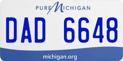 MI license plate DAD6648