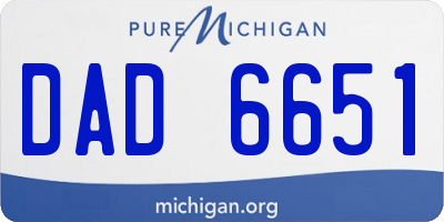MI license plate DAD6651