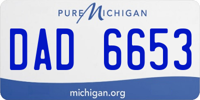 MI license plate DAD6653
