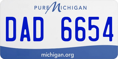 MI license plate DAD6654
